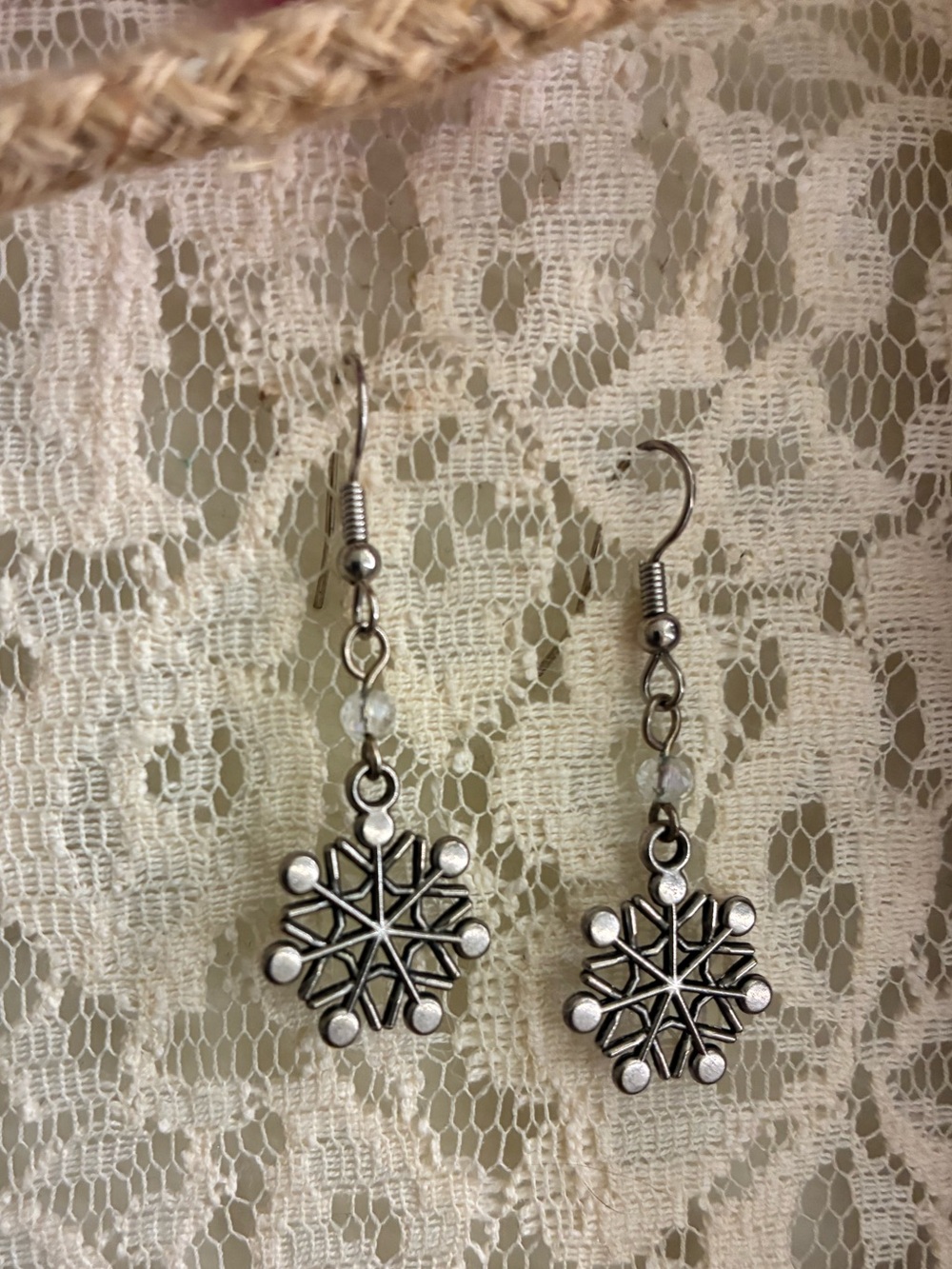 Silver Snowflake Earrings